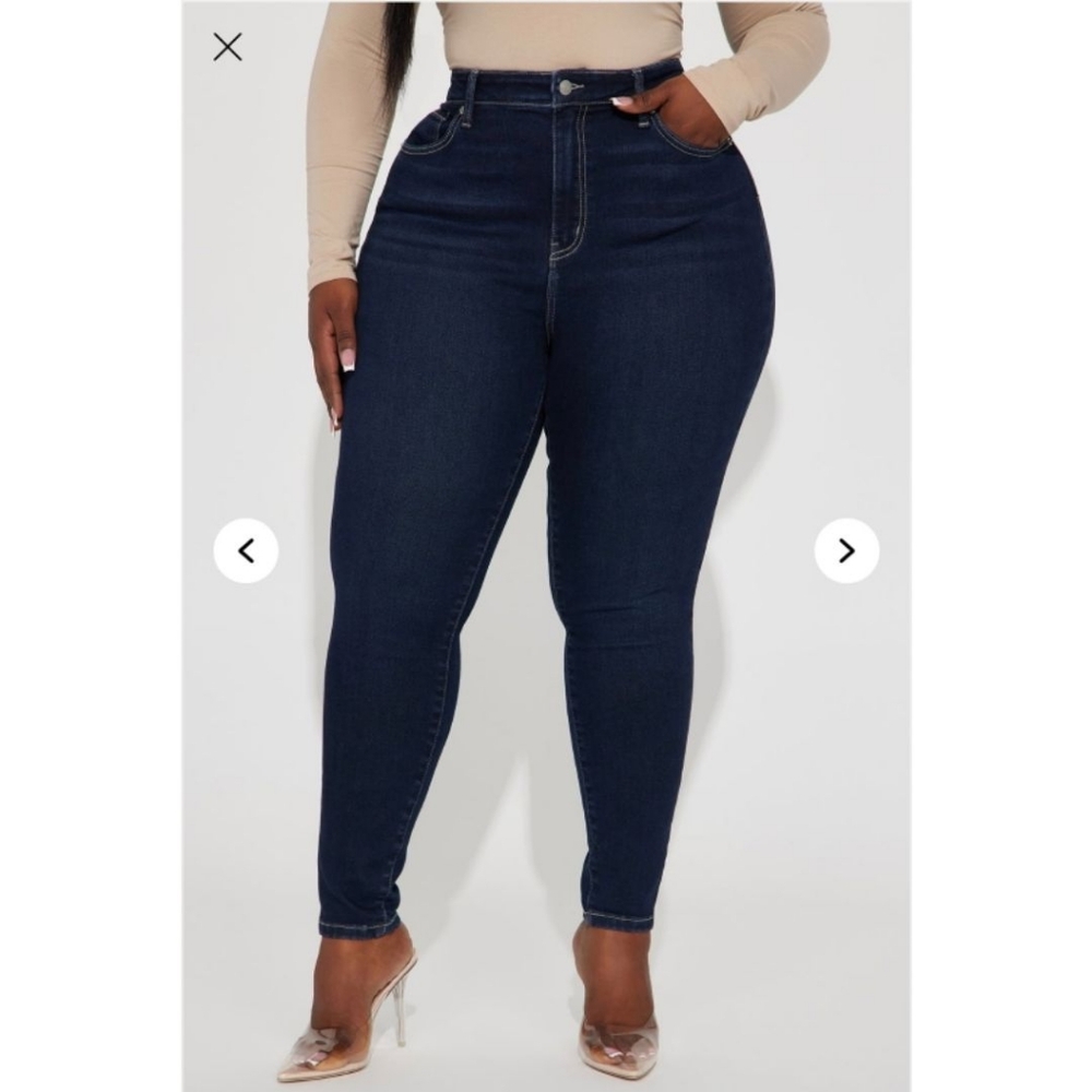Fashion Nova High Rise Dark Blue Jeans